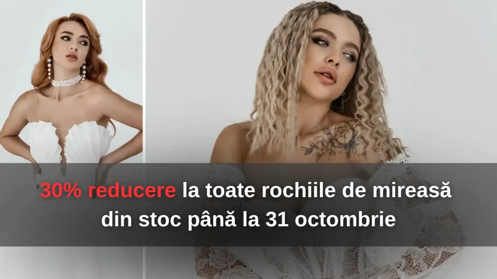 Early Black Friday Adora Bridal cu 30% reducere la rochiile de mireasă din stoc
