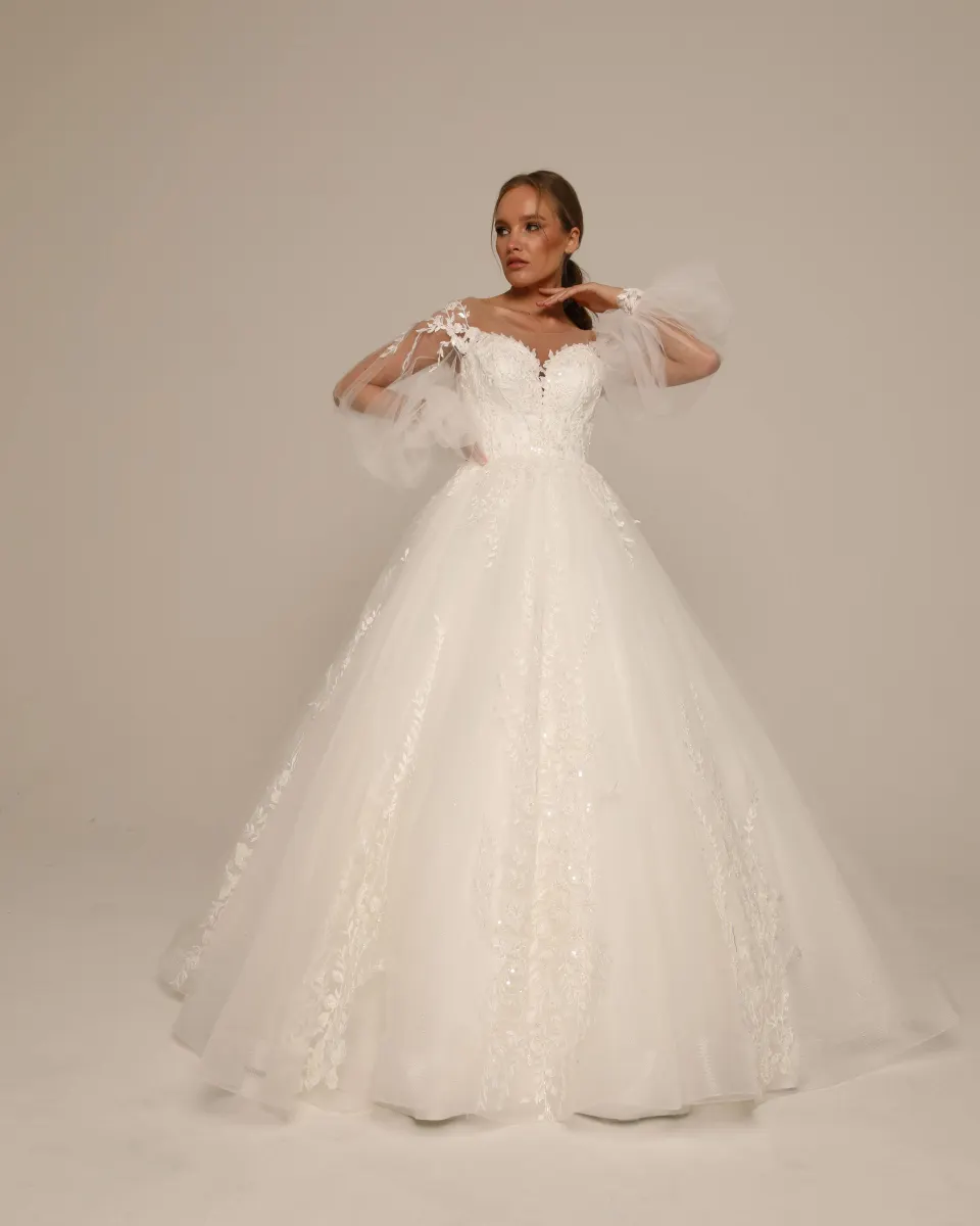 Rochie de mireasă Model 26 – Colecția 8 – cu mâneci